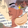 An illustration of a being being covered with foundation of a lighter shade. An illustration of a being being covered with foundation of a lighter shade.