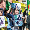 Syrian Kurdish women take part in a demonstration in Syria’s northeastern city of Hasakeh, to express their support for 22-year-old Mahsa Amini (portrait), who died while in the custody of Iranian authorities. Syrian Kurdish women take part in a demonstration in Syria’s northeastern city of Hasakeh, to express their support for 22-year-old Mahsa Amini (portrait), who died while in the custody of Iranian authorities.