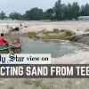 Greater effort needed to stop sand extraction Sand being extracted from Teesta riverbed