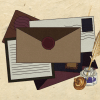 Letter, envelopes, and a fountain pen