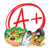 Illustration of healthy food leading to good grades  Illustration of healthy food leading to good grades