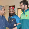 Shaheen Afridi and PCB chairman Mohsin Naqvi Shaheen Afridi and PCB chairman Mohsin Naqvi