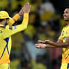 Chennai Super Kings' Mustafizur Rahman (R) celebrates with teammate after taking the wicket of Gujarat Titans' Rahul Tewatia (not pictured) during the Indian Premier League (IPL) Twenty20 cricket match between Chennai Super Kings and Gujarat Titans at the Chennai Super Kings' Mustafizur Rahman (R) celebrates with teammate after taking the wicket of Gujarat Titans' Rahul Tewatia (not pictured) during the Indian Premier League (IPL) Twenty20 cricket match between Chennai Super Kings and Gujarat Titans at the