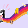 Rainbow emanating from a halftone mouth.
