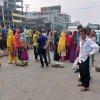 Dhaka-Mymensingh highway blocked by RMG workers Dhaka-Mymensingh highway blocked by RMG workers