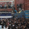 Sound grenades fired, batons charged on Chinmoy's supporters Sound grenades fired, batons charged on Chinmoy's supporters