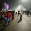 Uprising injured block road in front of NITOR Uprising injured block road in front of NITOR