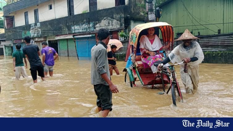 People suffer as rain causes waterlogging in Sylhet - Vimarsana News