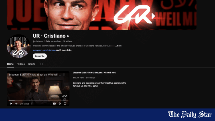 Cristiano Ronaldo launches his own YouTube channel | The Daily Star