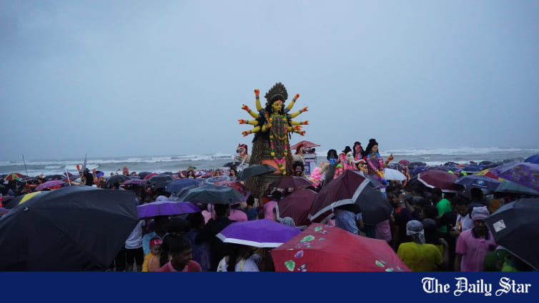 Durga Puja ends with immersion of idols - Vimarsana News