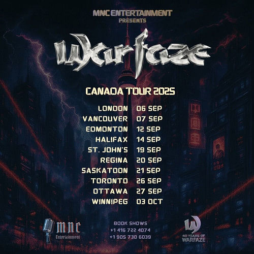 MNC Entertainment, Warfaze, 40 years, celebration, canada tour, MNC Entertainment, Warfaze, 40 years, celebration, canada tour,