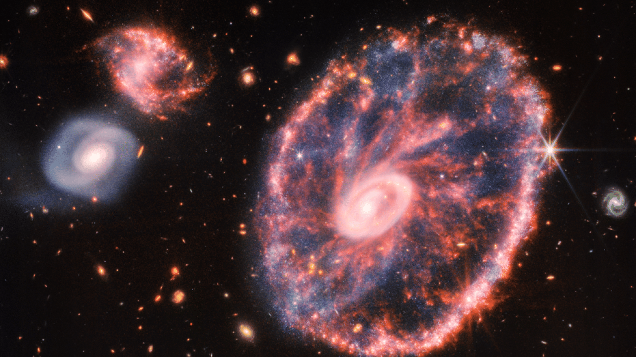 Cartwheel Galaxy and its component galaxies
