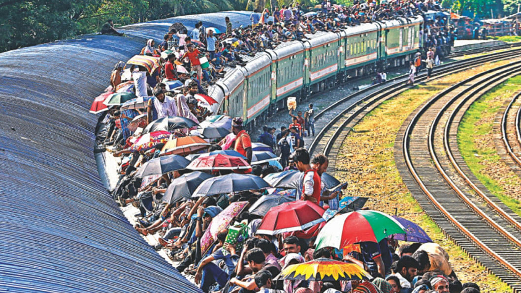 Action against rail officials if passengers travel on train roof Action against rail officials