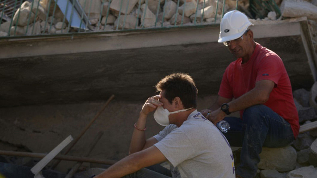 The quake hit a remote area straddling Umbria quake, earthquake, Italy, disaster, rubble,