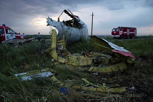 Debris of the Malayasian airline scatter everywhere in Grabovo, Ukraine, Thursday July 17, 2014. Photo: AP