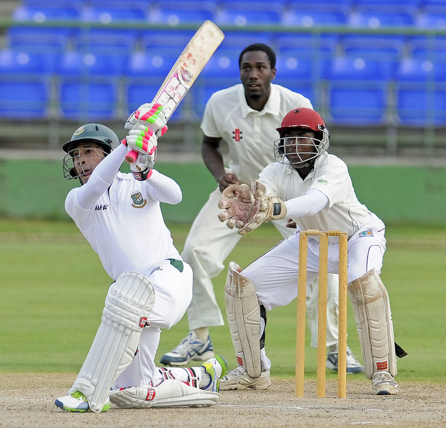 Mushfiqur Rahim struck five fours and three sixes in his 82 not out. WICB Media Photo