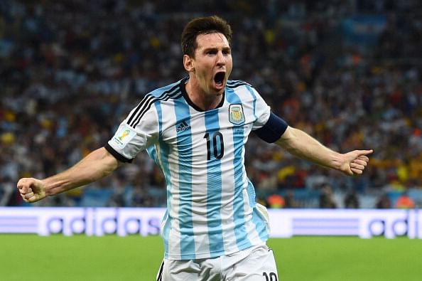 Lionel Messi of Argentina celebrates after scoring his team's second goal during the 2014 FIFA World Cup Brazil Group F match between Argentina and Bosnia-Herzegovina at Maracana on June 15, 2014 in Rio de Janeiro, Brazil. Photo: Getty Images