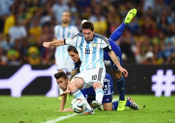 Lionel Messi of Argentina scores the team's second goal during the 2014 FIFA World Cup Brazil Group F match between Argentina and Bosnia-Herzegovina at Maracana on June 15, 2014 in Rio de Janeiro, Brazil. Photo: Getty Images