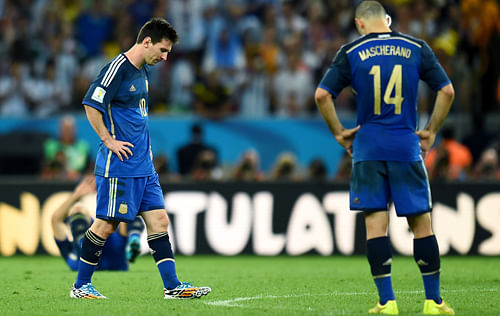Lionel Messi of Argentina reacts after the 0-1 defeat in the 2014 FIFA World Cup Brazil Final match between Germany and Argentina at Maracana on July 13, 2014 in Rio de Janeiro, Brazil. Photo: Getty Images