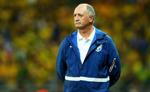Head coach Luiz Felipe Scolari of Brazil looks on after conceding five goals in the first half of the FIFA World Cup Brazil vs Germany semi-final on July 8, 2014 in Belo Horizonte, Brazil. Photo: Getty Images