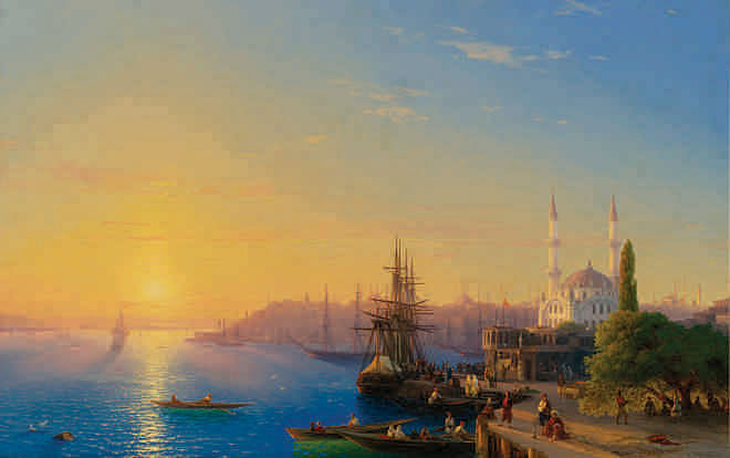 A Painting of the Ottoman era Istanbul by Ivan Aivazovsky. 