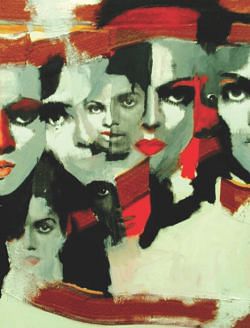 An artwork from his series on Michael Jackson. 
