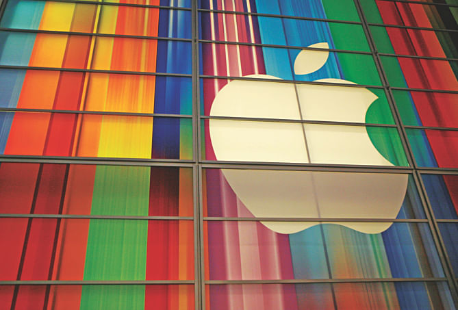 The Apple logo is seen at the Yerba Buena Centre for Arts in San Francisco. Photo: AFP/File
