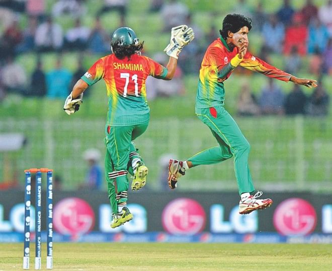 The Tigers might be an abject lot in the tournament, but the Tigresses pulled off an upset win against Sri Lanka in Sylhet. Photos: Star File 