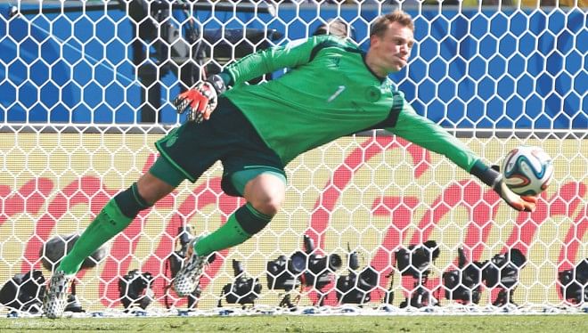 Germany goalkeeper Manuel Neuer has been so impressive that his predecessor Oliver Kahn called him the best in the world. PHOTO: REUTERS