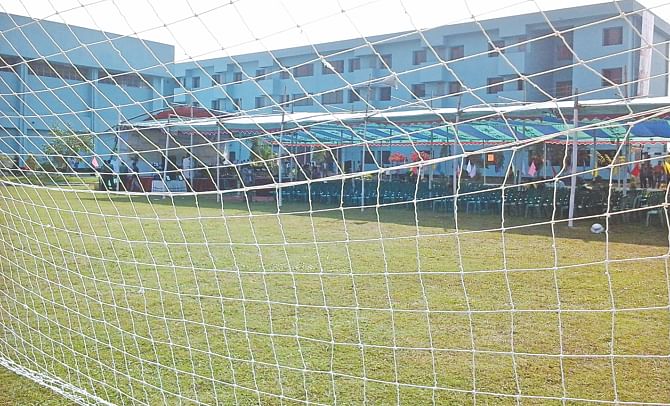 The tranquil settings of the BFF Academy compound in Sylhet that started its humble journey with 40 students yesterday. Photo: Anisur Rahman 