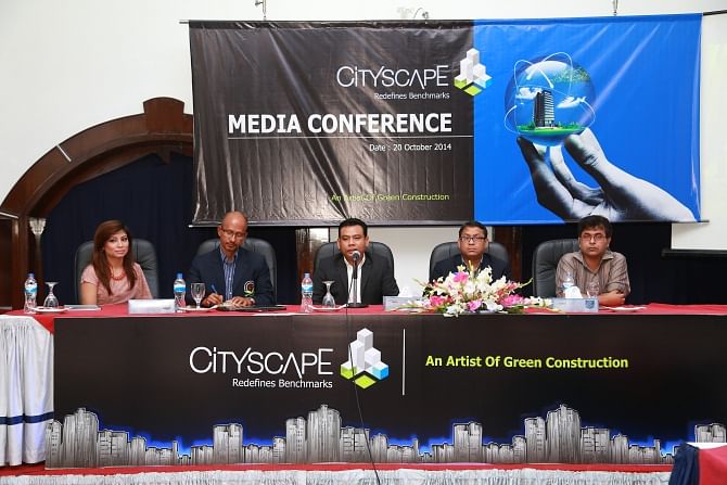 Nahid Sarwar, managing director of Cityscape International, attends a press meet to open the country's first green commercial building made by the company, in Dhaka yesterday. Photo: Cityscape 