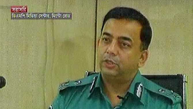 Dhaka Metropolitan Police Commissioner Benazir Ahmed addresses a press briefing at his office on Minto Road in the capital Saturday. Photo: TV grab