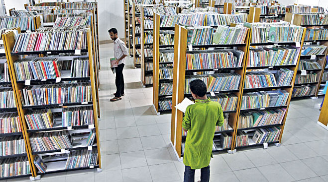 Bishwo Shahitto Kendro's library offers 200,000 books for the readers with a perfect  environment for reading.
