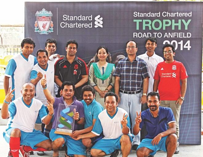 It was on March 22 when Grameenphone players won the SC Trophy 2014 qualifying round at the Handball Stadium and earned the exclusive right to play at Anfied.   Photo: Star File 