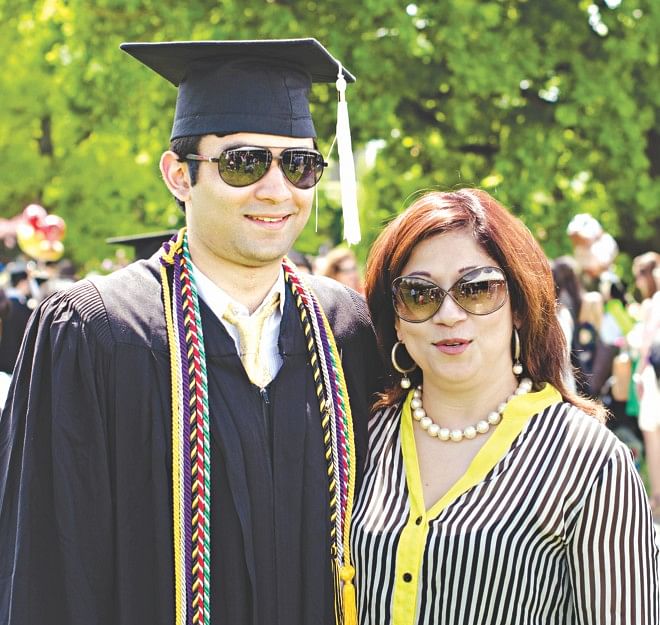 The graduate with proud mother. Photo: Alisha Kabir
