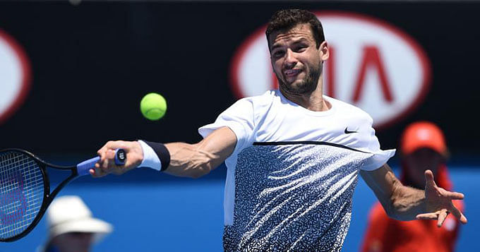 Grigor Dimitrov during his Australian Open match against Marcos Baghdatis in Melbourne on January 23, 2015. Photo: AFP