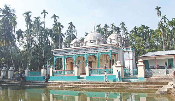 The historic Ulania mosque, built in 1861, was saved due to building of dyke to stop erosion by the Meghna. PHOTO: STAR