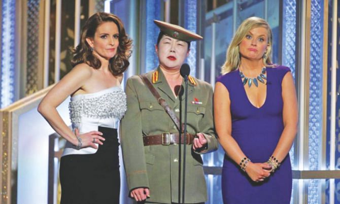 hosts Fey and Poehler with  Margaret Cho