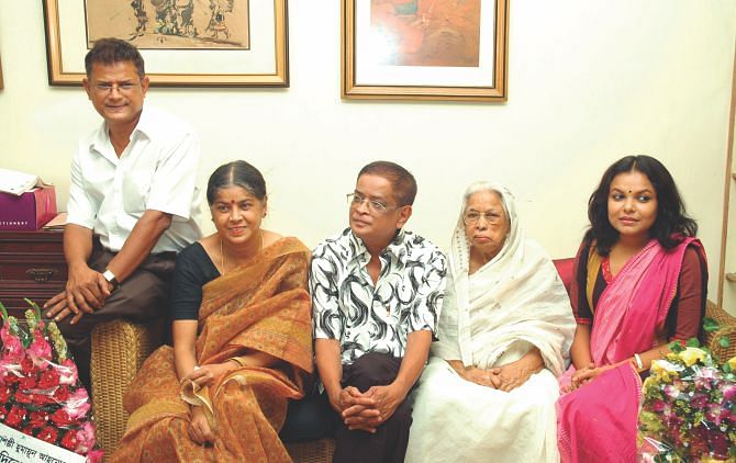 Humayun Ahmed on one of his birthdays; his family feels the vacuum of his loss. Photo: Star