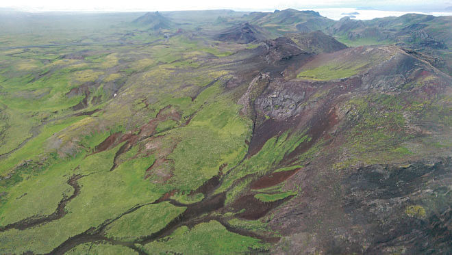 Iceland – aerial view of landscape. Photo: Nadia Kabir Barb