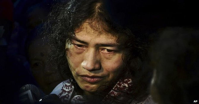 Irom Sharmila Chanu began a hunger strike after 10 civilians were killed by Indian soldiers in 2000. Photo: BBC/AP