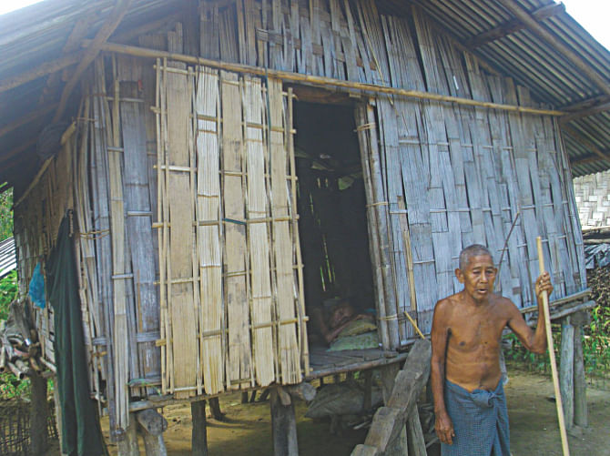 An indigenous man in Trishdeba Para where the evicted families now live like refugees.  Photo: Sanjoy Kumar Barua