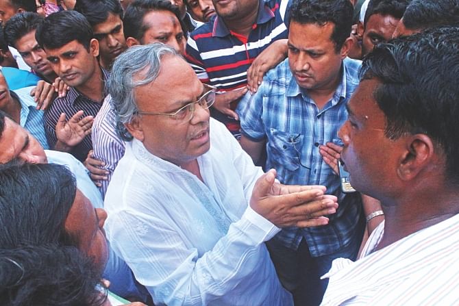 Senior BNP leader Ruhul Kabir Rizvi begs to agitators to show restraint.    Photo: Amran Hossain