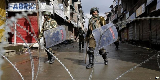 India has tens of thousands of police and paramilitary forces deployed in the Kashmir region