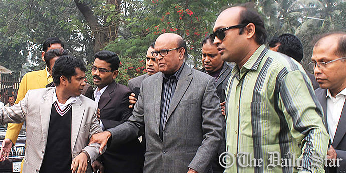 Detectives pick up BNP chairperson's adviser Khandaker Mahbub Hossain in front of Jatiya Press Club premise this afternoon