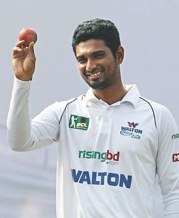 Mahmudullah finished with career-best figures in an innings of 7 for 94 in yesterday's BCL game at the BKSP. Photo: Star 