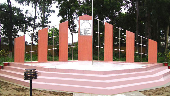 The memorial built on the spot at Rehichar where Bir Shrestha Captain Mohiuddin Jahangair embraced martyrdom in 1971. PHTO: STAR