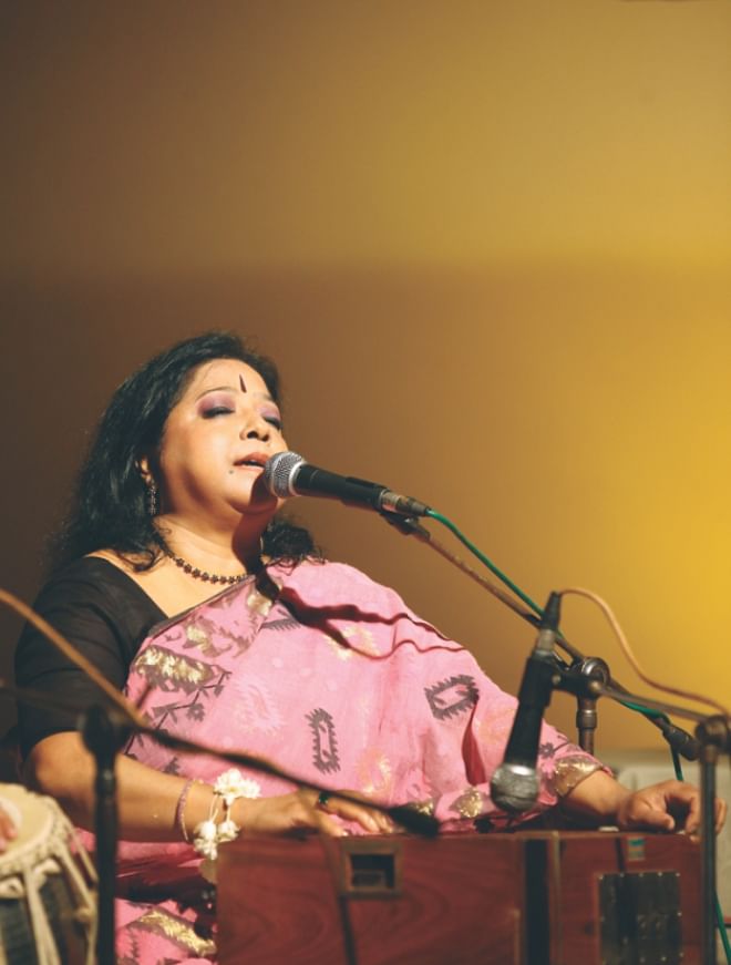 Mita Haq perform at the event.  Photo: Ridwan Adid Rupon