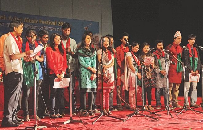 Nepalese artistes at the programme. 