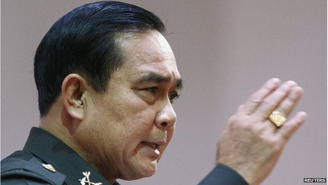 Thai Army chief General Prayuth Chan-ocha speaks during an event titled 
